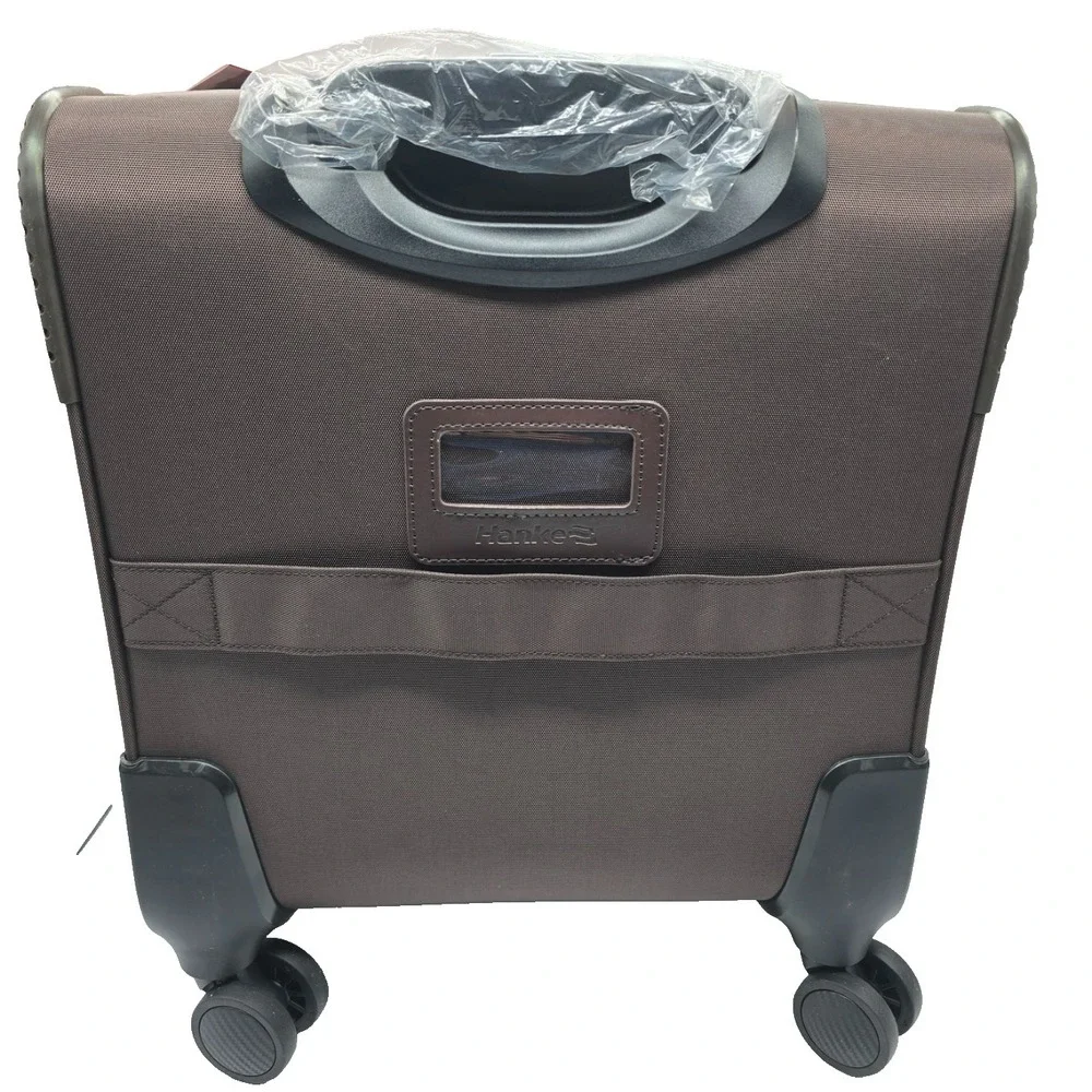 Hanke 16 Inch Underseat Carry‎ On Luggage Spinner Wheels Coffee Softside TSA 30L